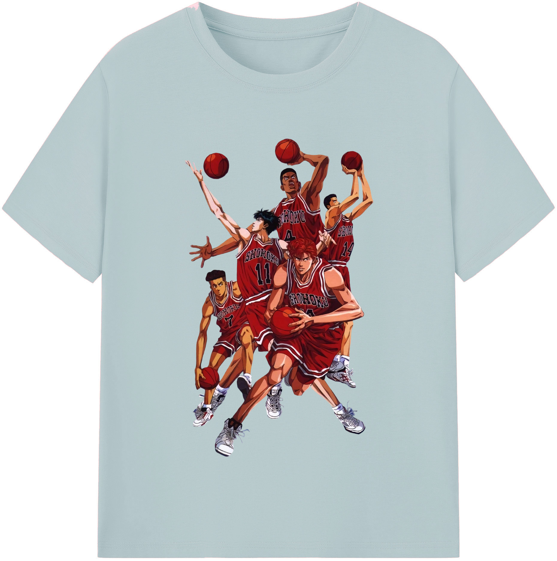 SLAM DUNK／スラムダンク 綿100％半袖Tシャツ（フロントプリント）